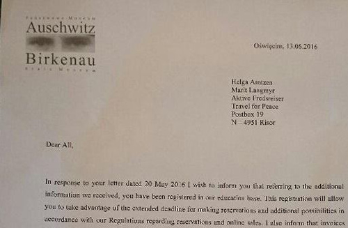 Brev fra Auschwitz med godkjenning