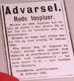 Advarsel - røde toppluer Advarsel - røde toppluer